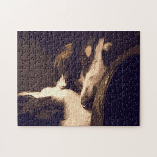 Puzzle Borzoï pensif (Horizontal)