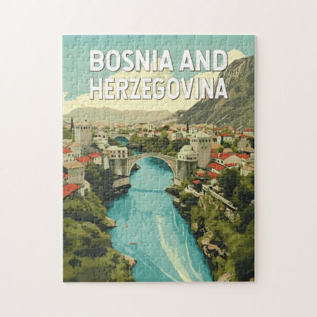 Puzzle Bosnie-Herzégovine Illustration Art Voyage (Vertical)