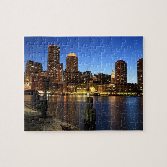 Puzzle Boston Harbour et skyline. Boston est l'un des 7 (Horizontal)