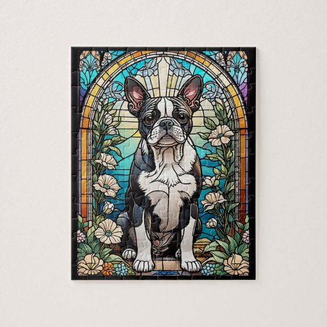 Puzzle Boston Terrier Dog Puzzle, 8" x 10", 110 pièces (Vertical)