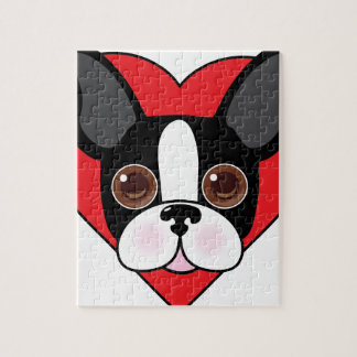 Puzzle Boston Terrier font face
