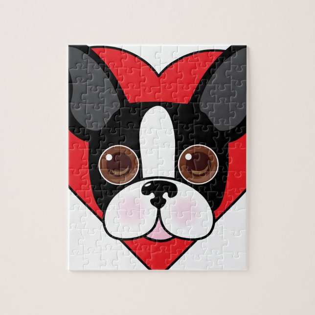 Puzzle Boston Terrier font face (Vertical)