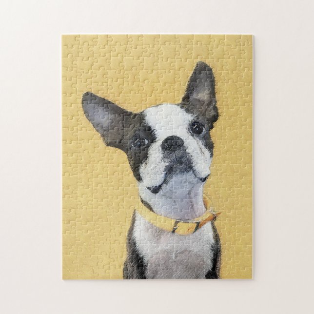 Puzzle Boston Terrier Peinture - Cute Original Chien Art (Vertical)