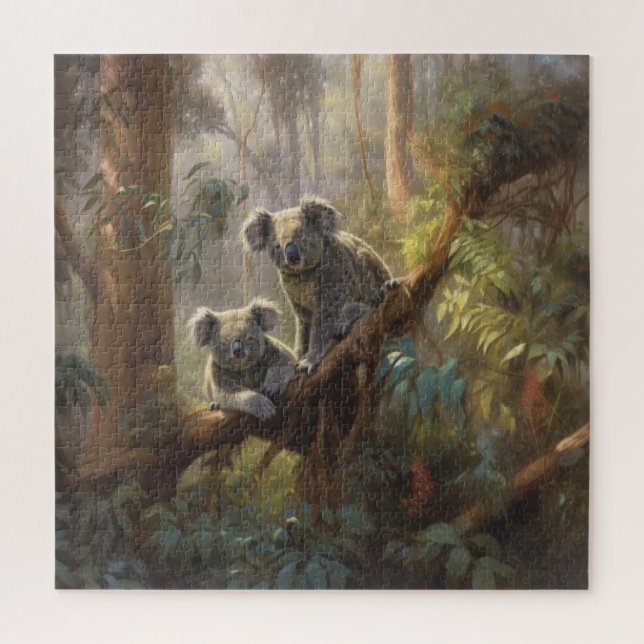 Puzzle Botanique curieuses koalas dans l'eucalyptus (Vertical)
