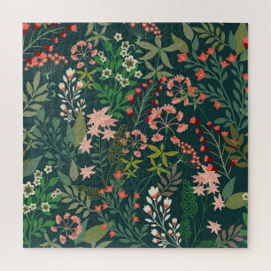 Puzzle Botanique florale foncée sans Motif