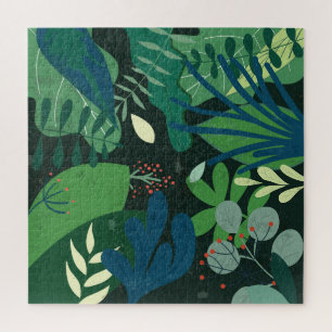 Puzzle Botanique verte : Illustration Feuille tropicale