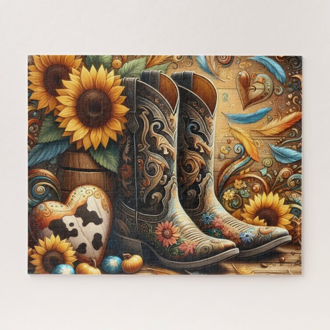 Puzzle Bottes de cowboy mignonnes (Horizontal)
