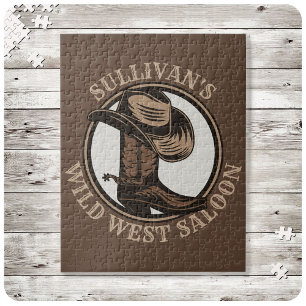 Puzzle Bottes de cowboy Occidentales Wild West personnali