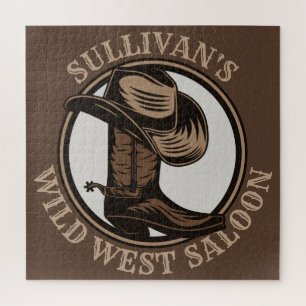 Puzzle Bottes de cowboy western personnalisées du saloon 