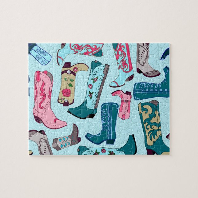 Puzzle Bottes de fille en bleu (Horizontal)