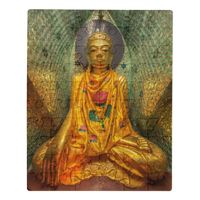 Puzzle Bouddha d'or dans le temple (Puzzle Vertical)