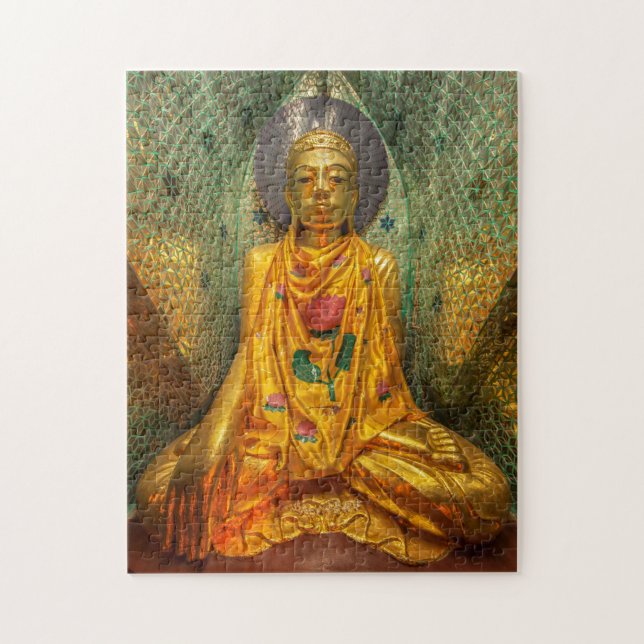 Puzzle Bouddha doré dans un temple (Vertical)