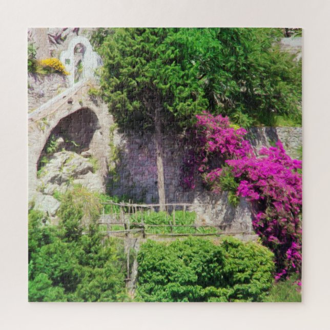 Puzzle Bougainvillée poussant sur une falaise à Positano, (Vertical)