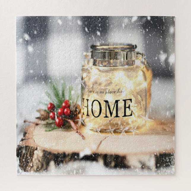 Puzzle Bougie, Holly Berry, Vacances (Vertical)