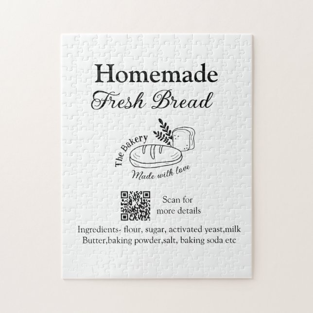 Puzzle Boulangerie de pain frais ajouter nom ingrédients  (Vertical)