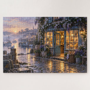 Puzzle Boulangerie de village côtier au lever du soleil
