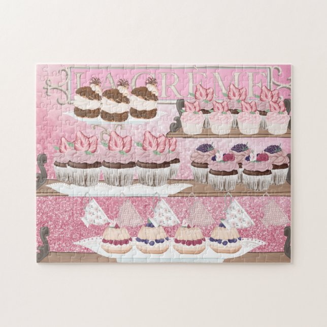 Puzzle Boulangerie Française Boutique Cupcake Abris Fille (Horizontal)