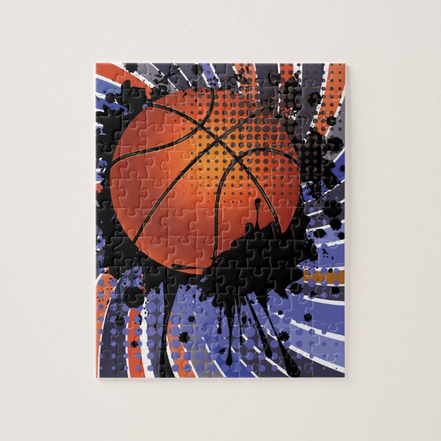 Puzzle Boule de basket-ball sur l'arrière - plan 2 de (Vertical)