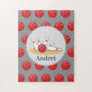 Puzzle Boule de bowling frappant les quilles avec motif d