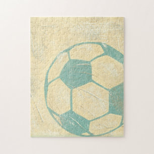 Puzzle Boule de soccer bleu Pastel par Chariklia Zarris