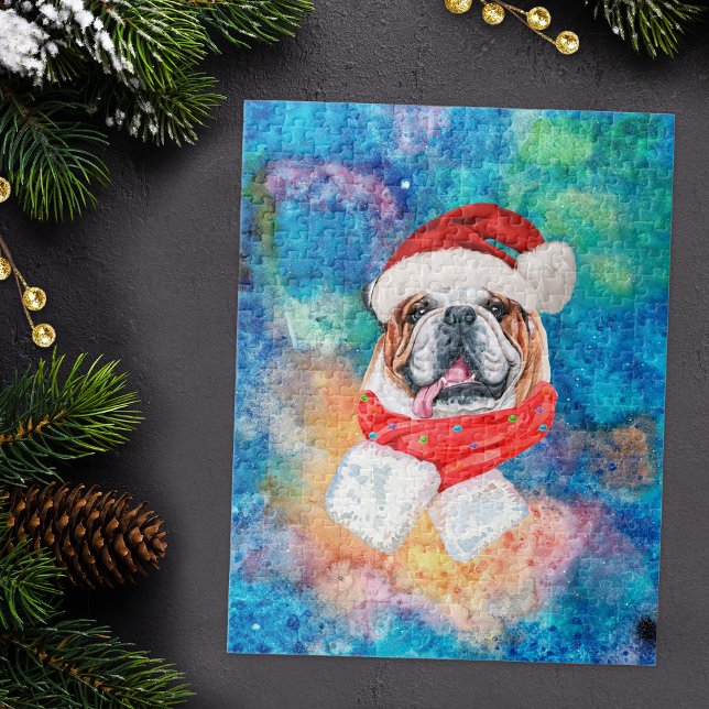 Puzzle Bouledogue Anglais Race Chien Noël (Créateur téléchargé)