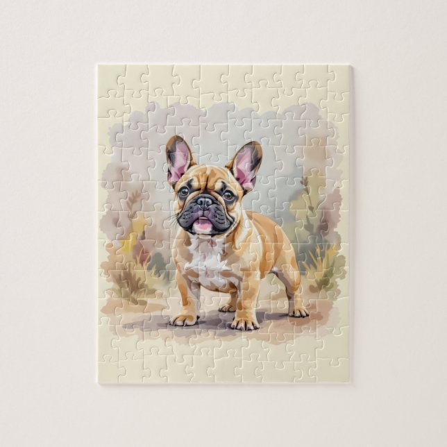 Puzzle Bouledogue Français Fauve Brun Chien Mignon (Vertical)