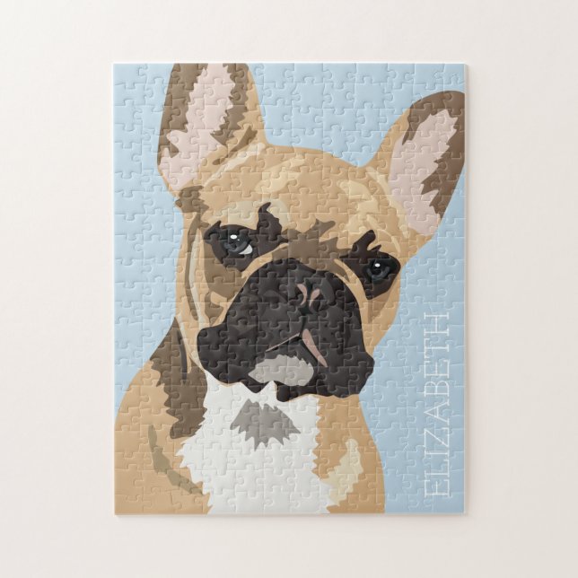 Puzzle Bouledogue français fauve personnalisé (Vertical)