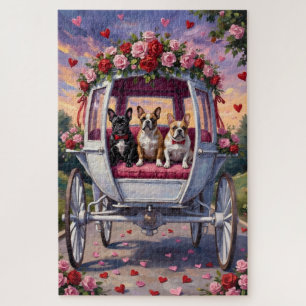 Puzzle Bouledogue français Saint-Valentin 