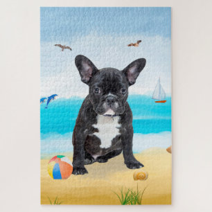 Puzzle Bouledogue français sur la plage