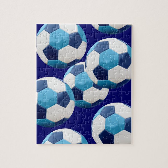 Puzzle Boules de Football Bleu, Design Graphique de Footb (Vertical)