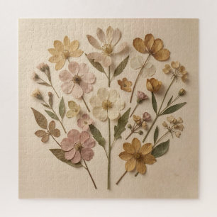 Puzzle Bouquet botanique de fleurs sauvages pressées Vint