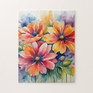 Puzzle Bouquet d'aquarelle Fleurs vives