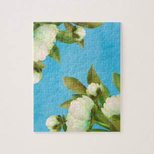 Puzzle Bouquet de fleurs de pivoines blanches élégantes