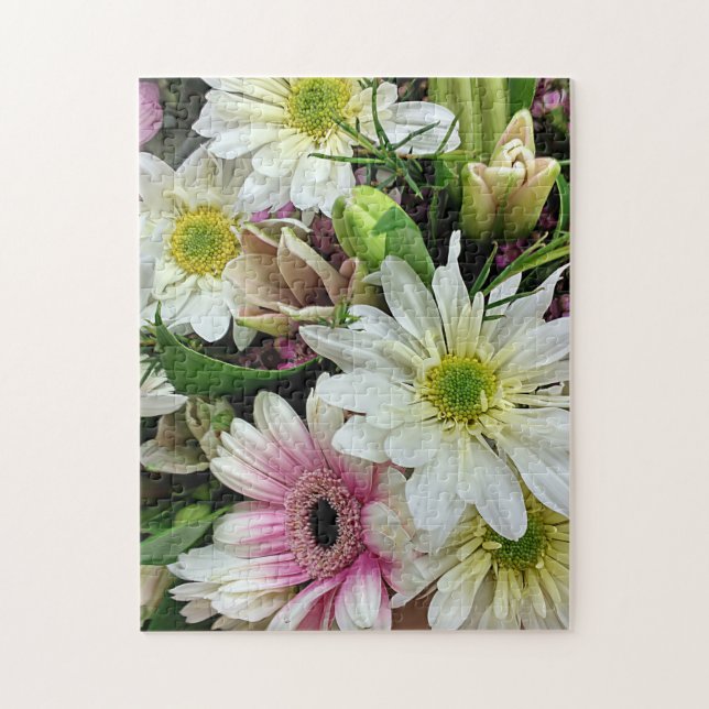 Puzzle Bouquet de fleurs de printemps avec marguerites (Vertical)