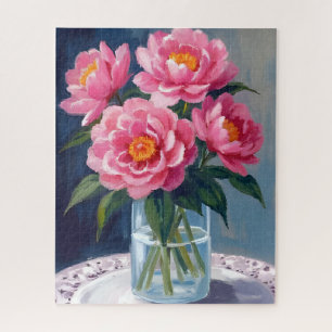 Puzzle Bouquet de pivoines Fleurs roses Peinture florale