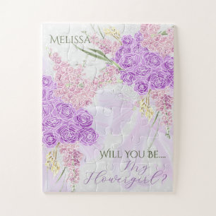 Puzzle Bouquet de Puerto Madero au ruban lilas - Fille de
