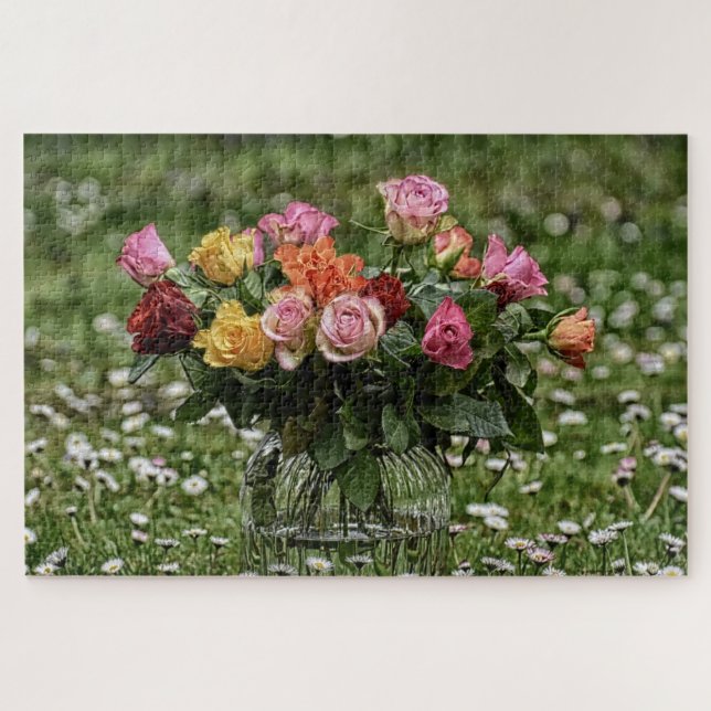 Puzzle Bouquet de Roses en Fleurs (Horizontal)