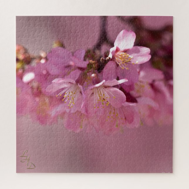 Puzzle Bouquet délicat de fleurs de cerisier Sakura rose (Vertical)