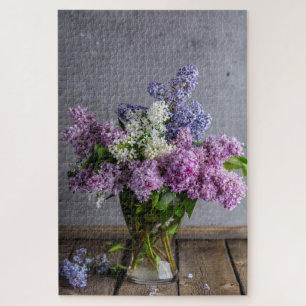 Puzzle Bouquet Floral Lilac Rustique Dans Vase De Verre