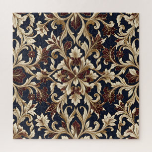 Puzzle Bourgogne doré motif damassé baroque orné