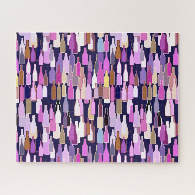Puzzle Bouteilles à vin, Multi Couleur, Arrière - plan bl (Horizontal)