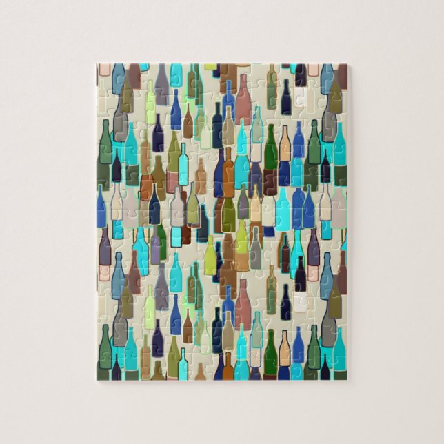 Puzzle Bouteilles de vin, couleur multi, arrière - plan (Vertical)