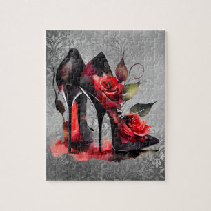 Puzzle Boutique gothique fashionista rouge en bas avec Ro
