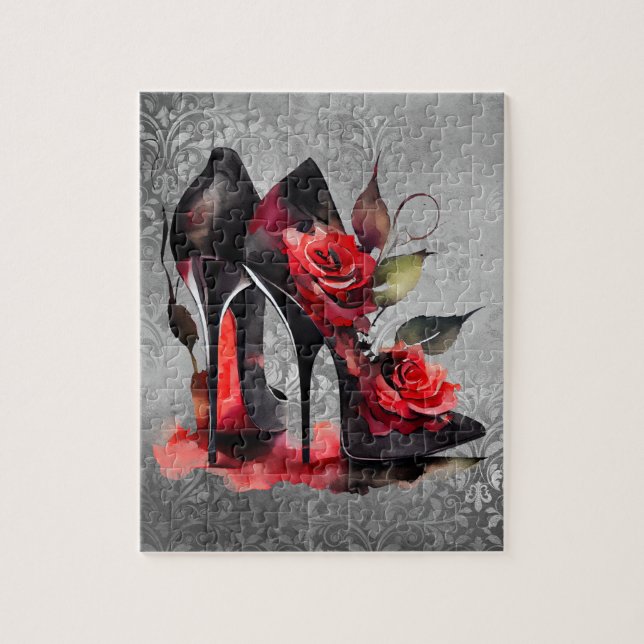 Puzzle Boutique gothique fashionista rouge en bas avec Ro (Vertical)