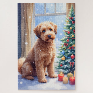Puzzle Bouvier des Flandres de Noël Cozy Art