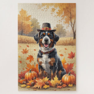Puzzle Bouviers des Flandres Feuilles d'automne Action de