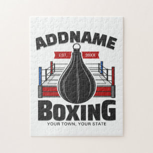 Puzzle Boxe Anneau AJOUTER NOM Boxer Gym Speed Sac