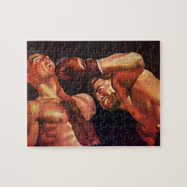 Puzzle Boxe vintage, Boxers Punching Combattre (Horizontal)