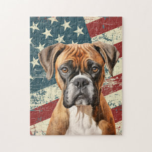 Puzzle Boxer Américain Drapeau Américain Grunge