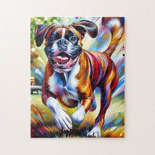 Puzzle Boxer Chien Acrylique Art Imprimer Cadeau Amoureux